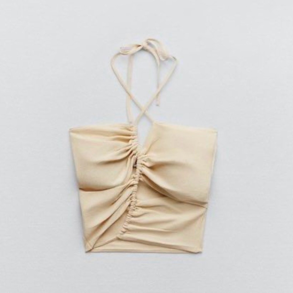Zara Cream Ruched Camisole Top